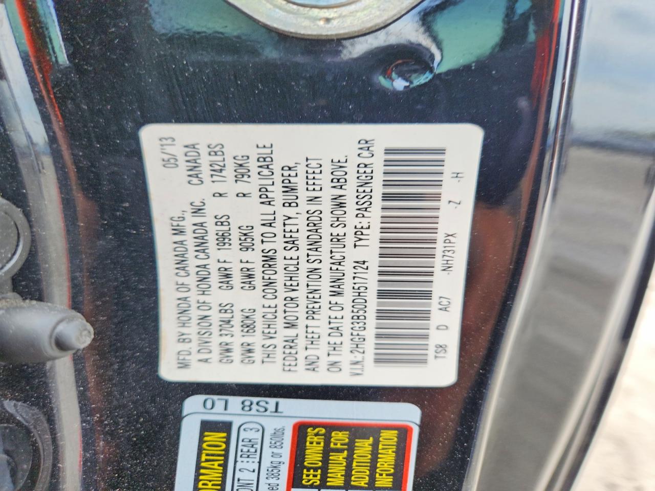 2013 HONDA CIVIC