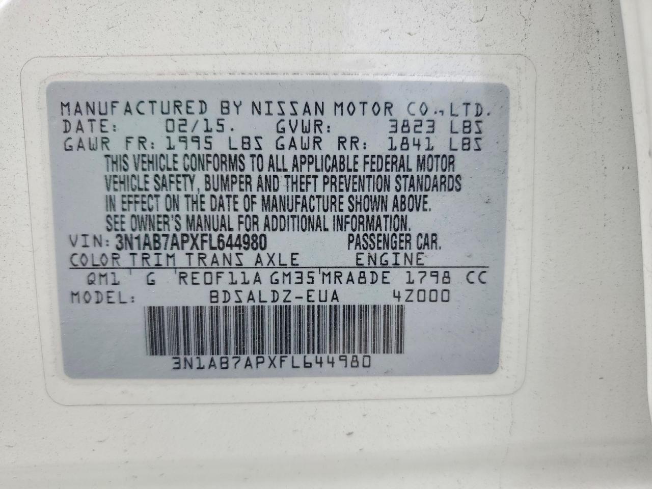 2015 NISSAN SENTRA