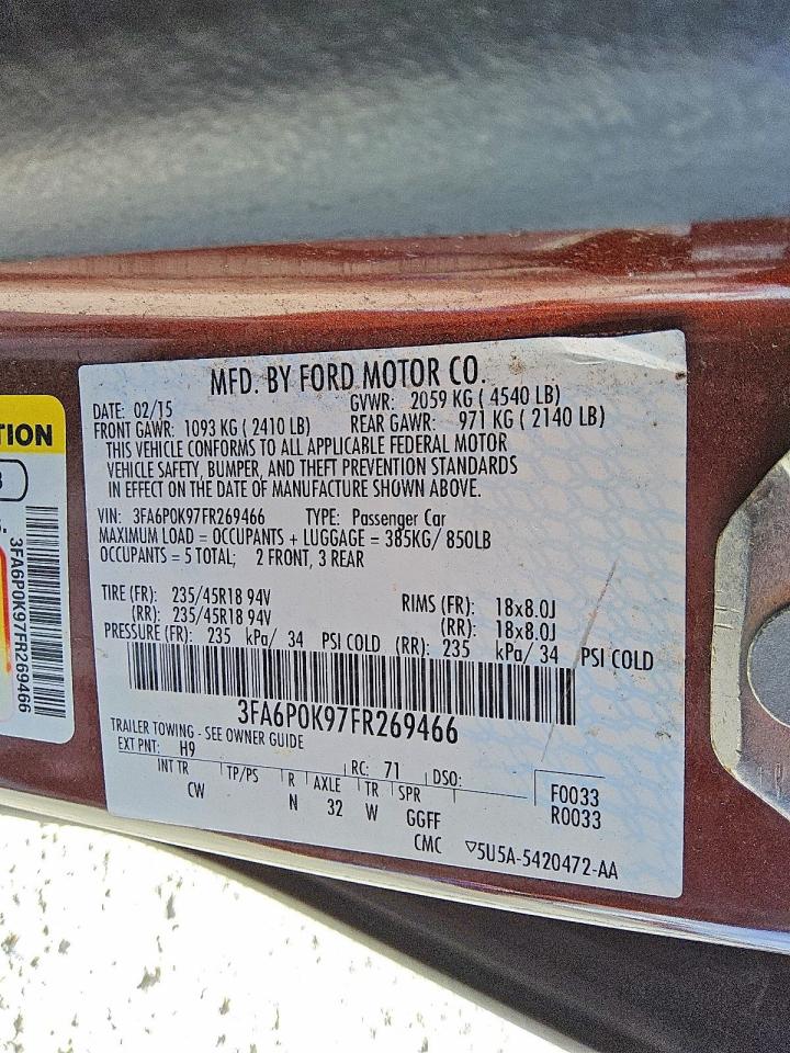 2015 FORD FUSION
