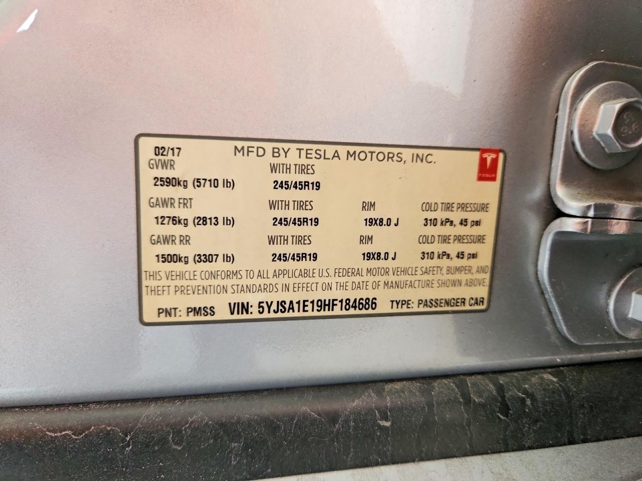 2017 TESLA MODEL S