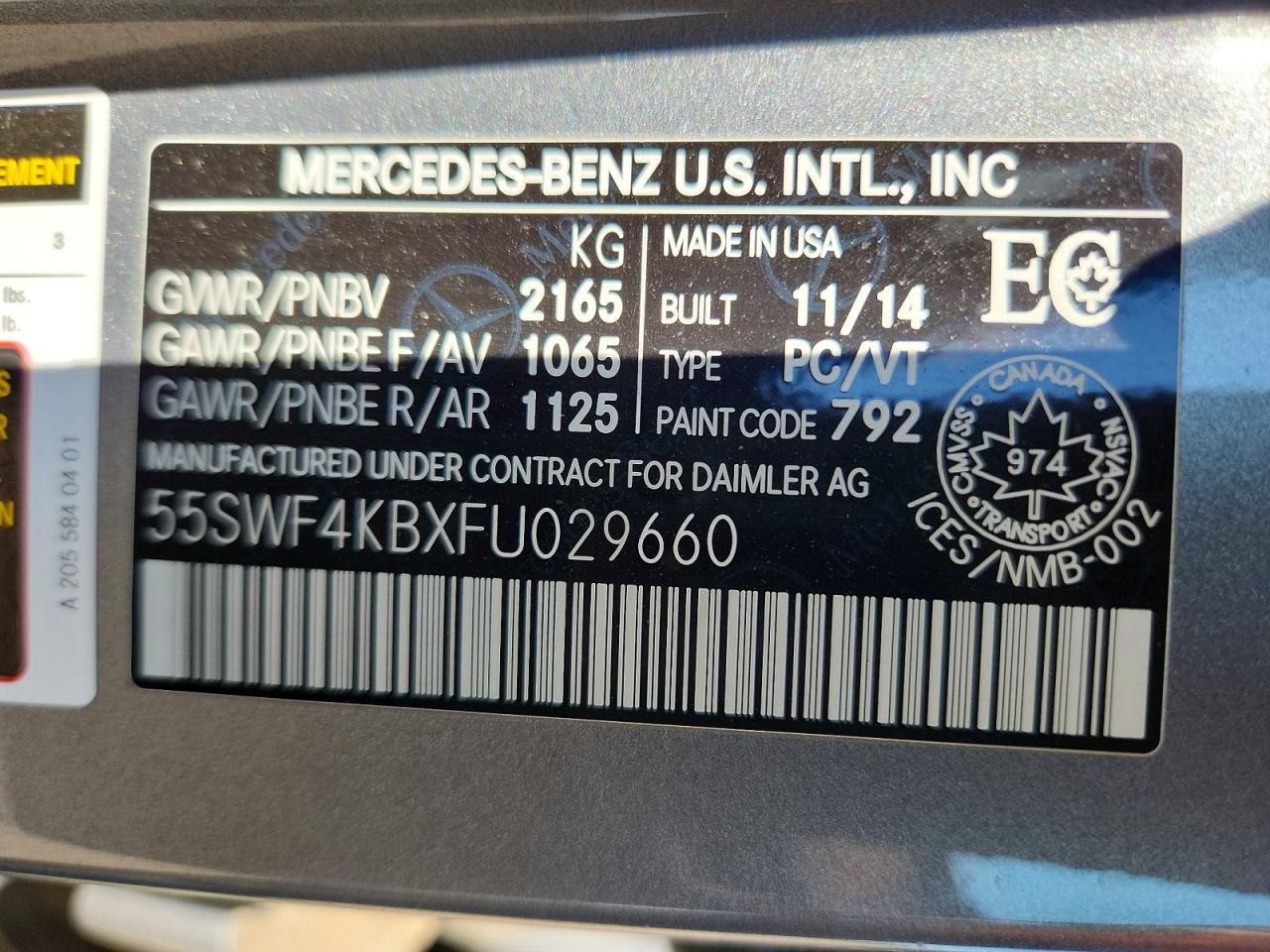 2015 MERCEDES-BENZ C-CLASS