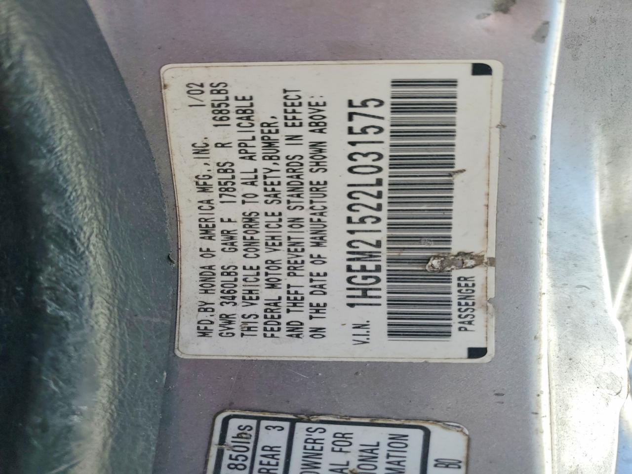 2002 HONDA CIVIC