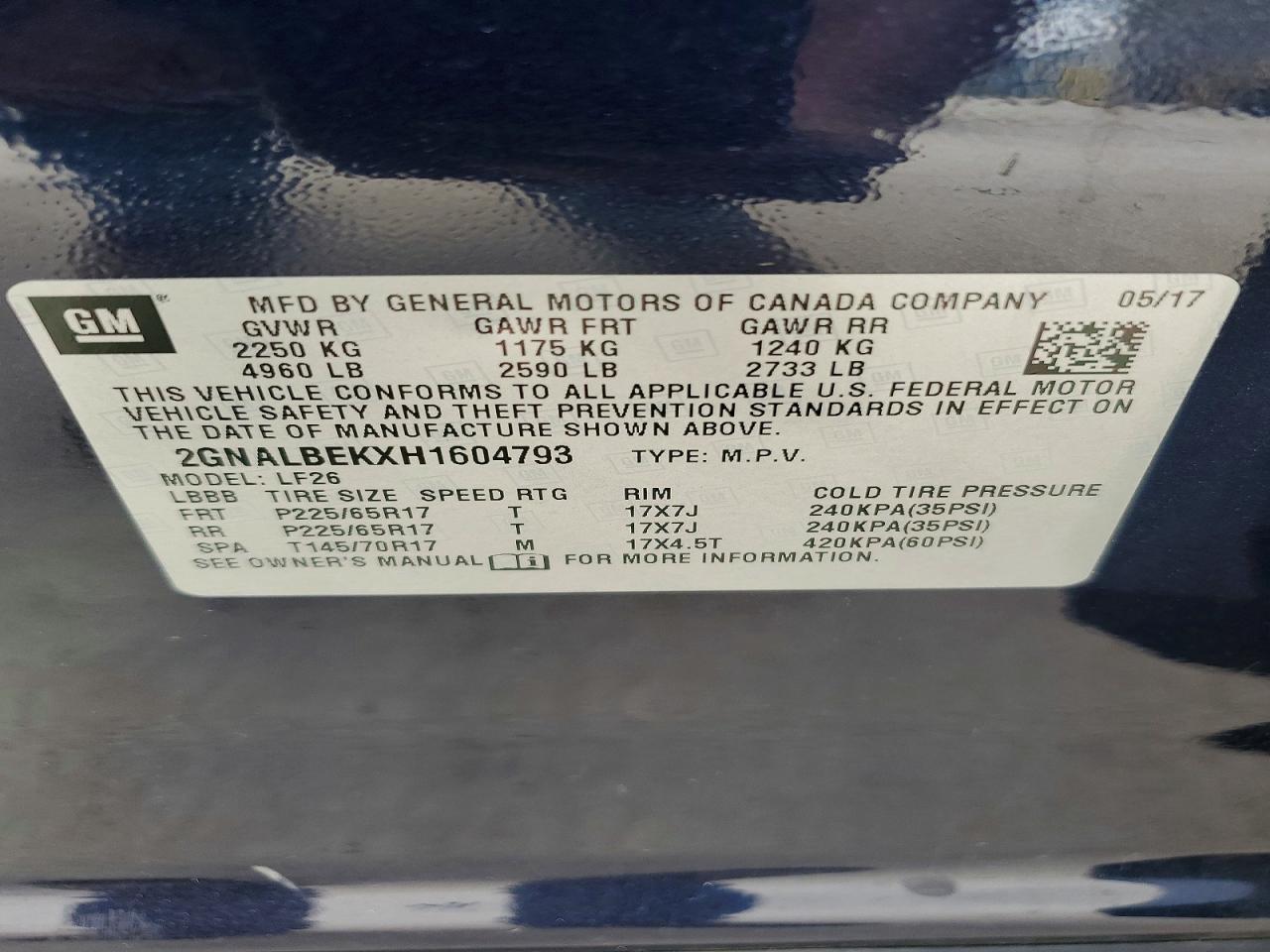 2017 CHEVROLET EQUINOX