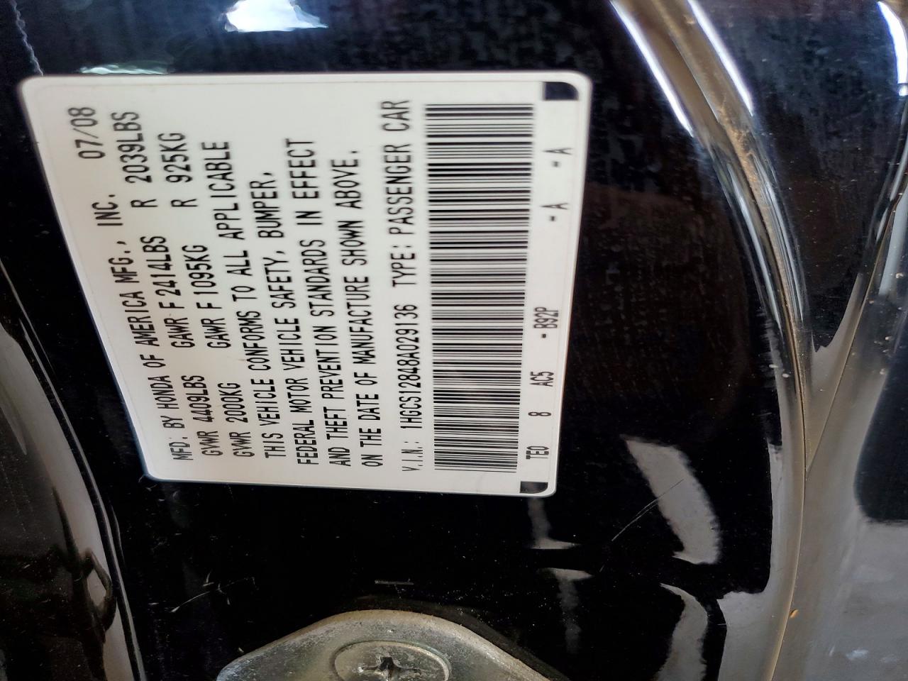 2008 HONDA ACCORD