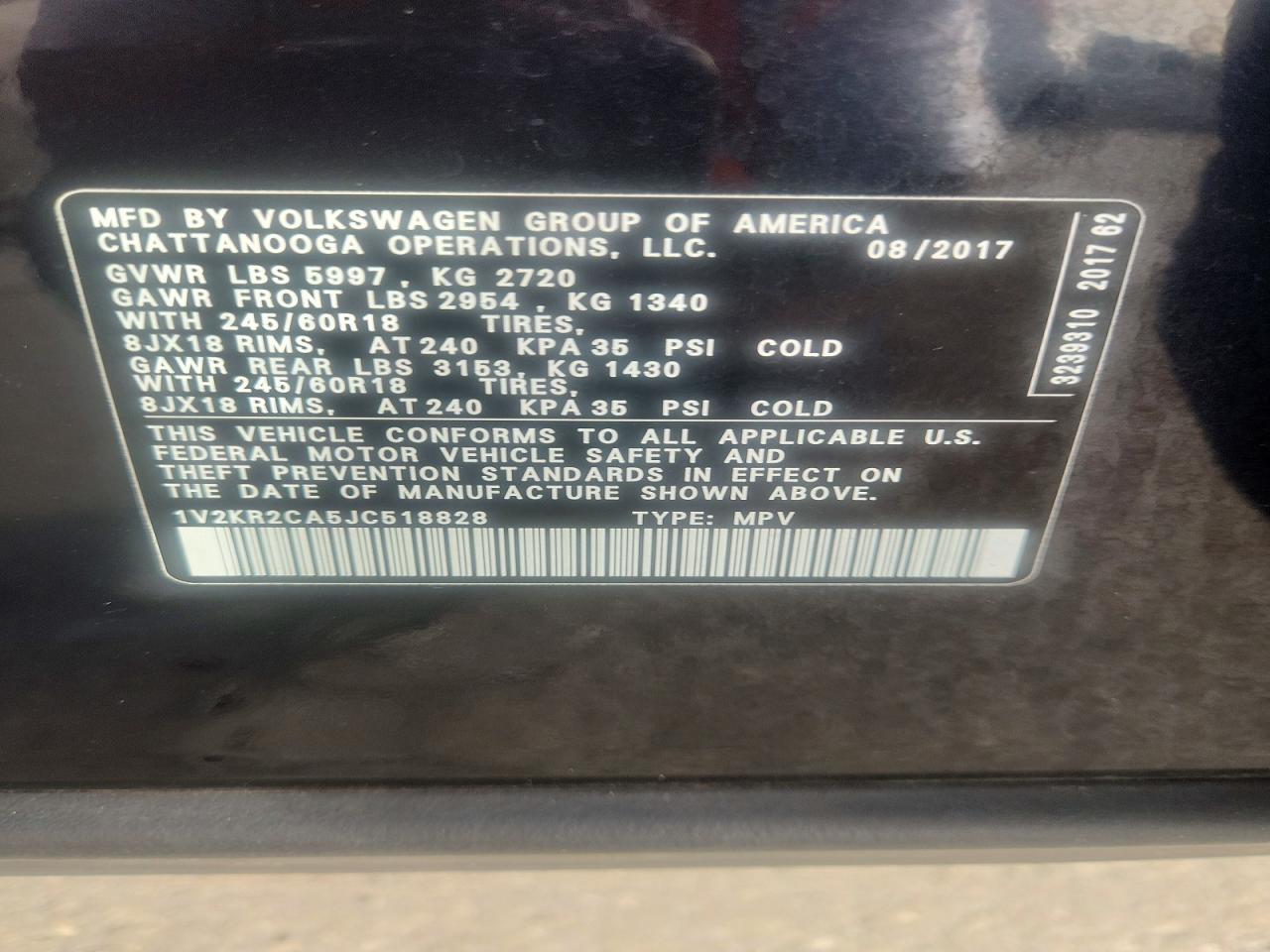 2018 VOLKSWAGEN ATLAS