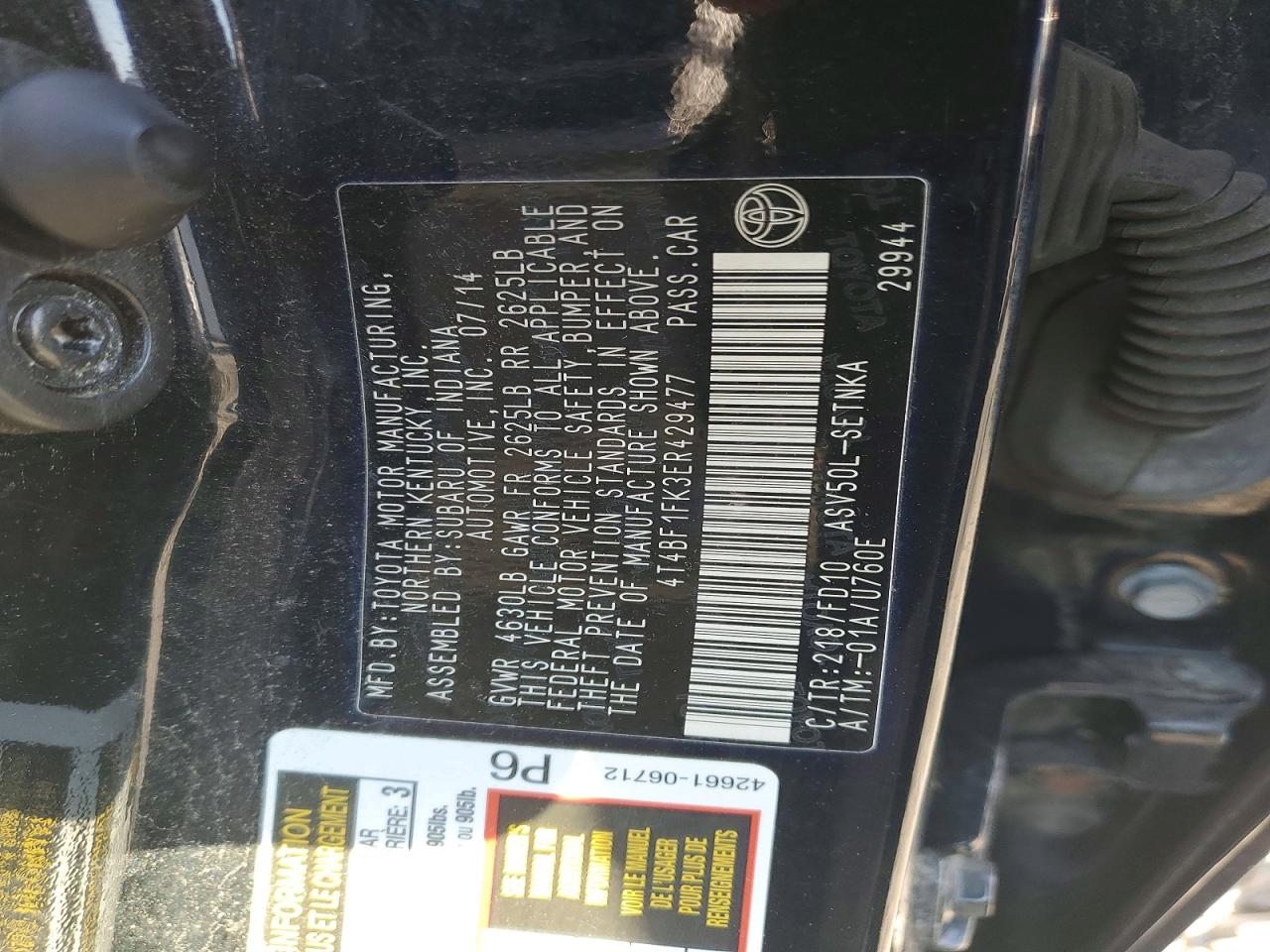 2014 TOYOTA CAMRY