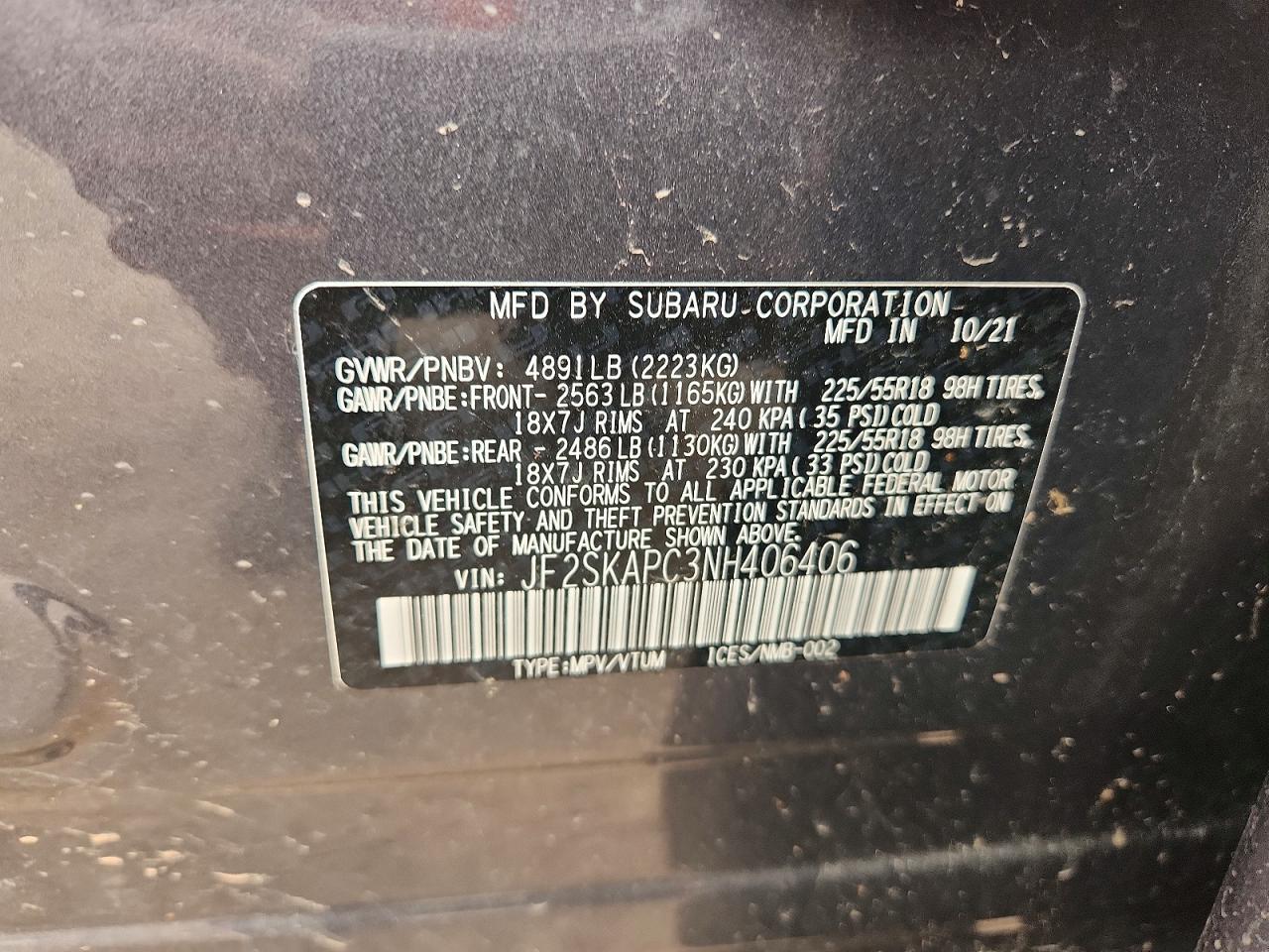 2022 SUBARU FORESTER