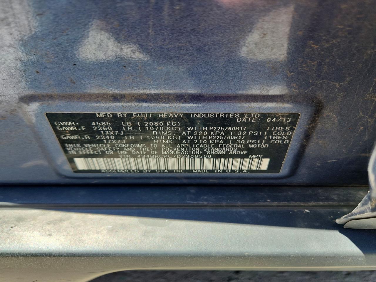 2013 SUBARU OUTBACK