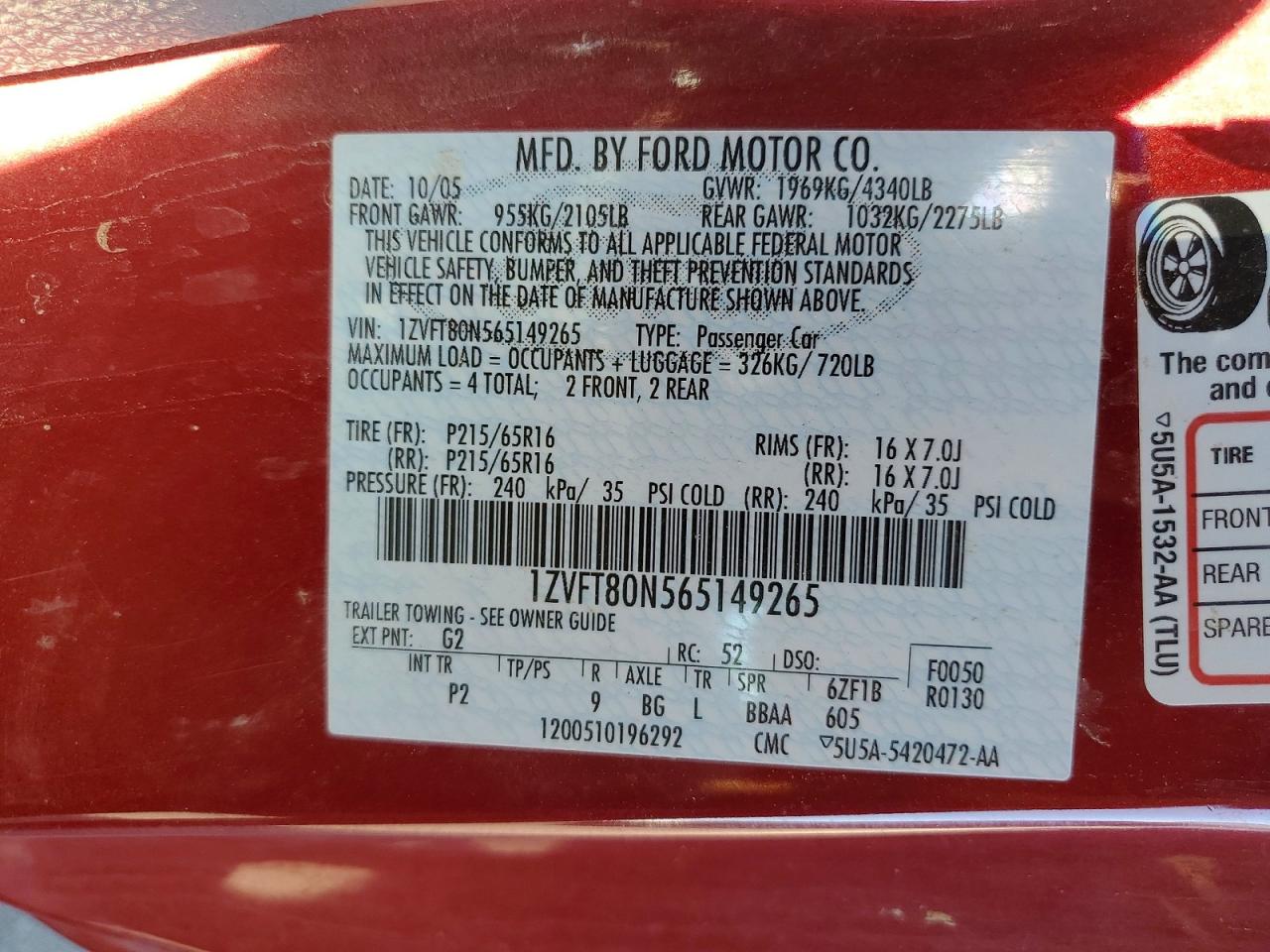 2006 FORD MUSTANG