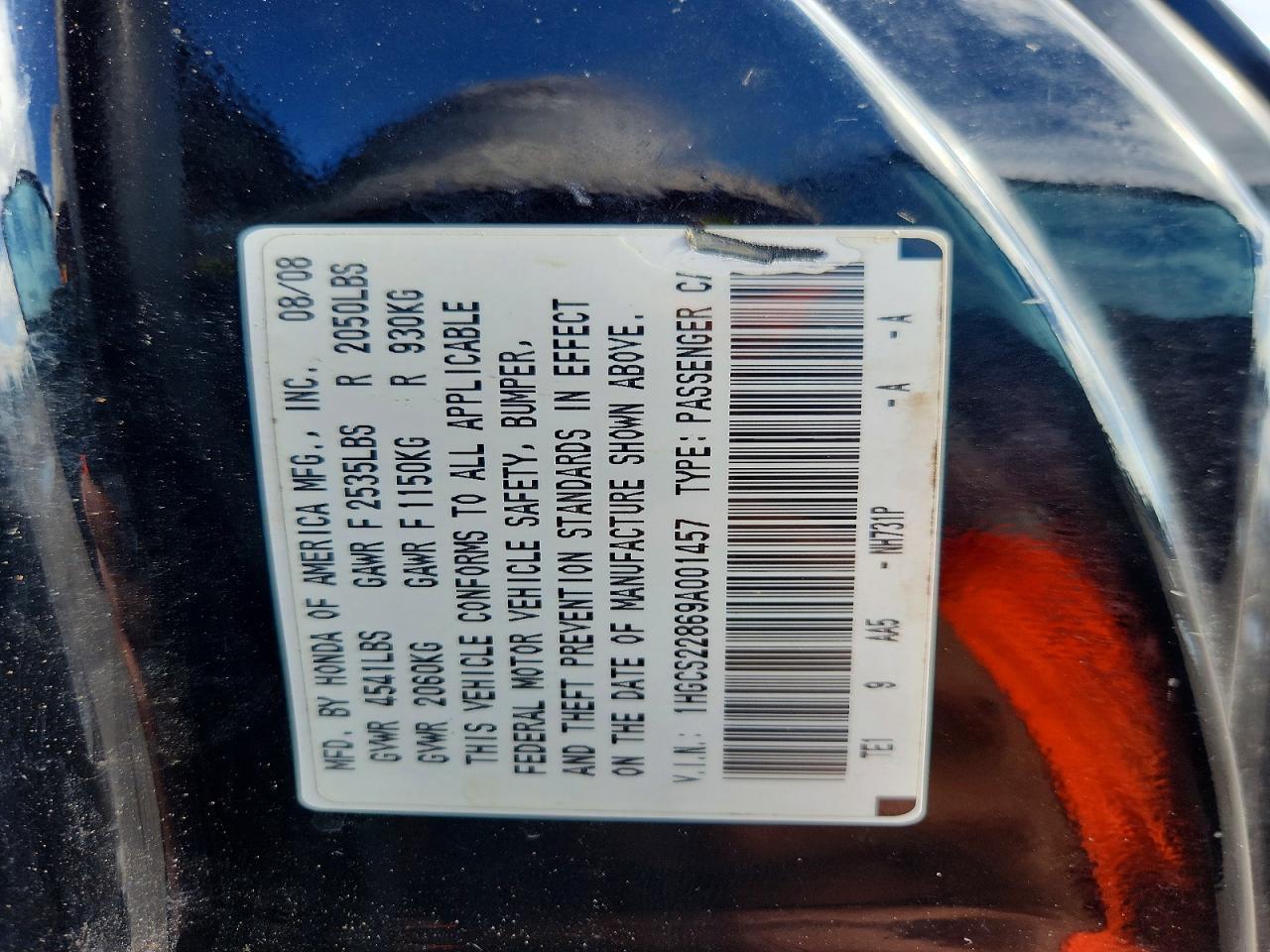 2009 HONDA ACCORD