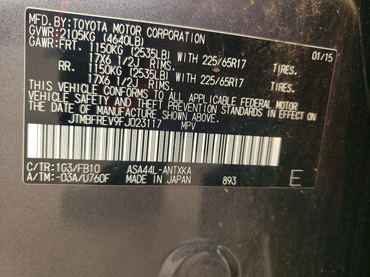2015 TOYOTA RAV4