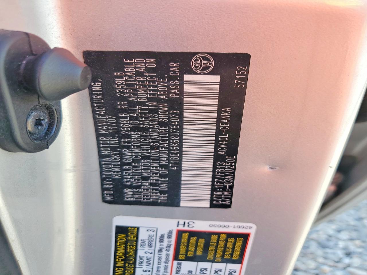 2008 TOYOTA CAMRY
