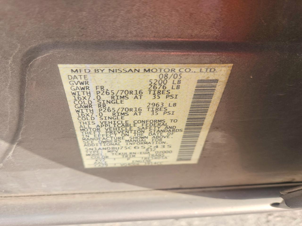 2005 NISSAN XTERRA