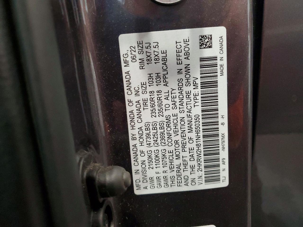 2022 HONDA CRV