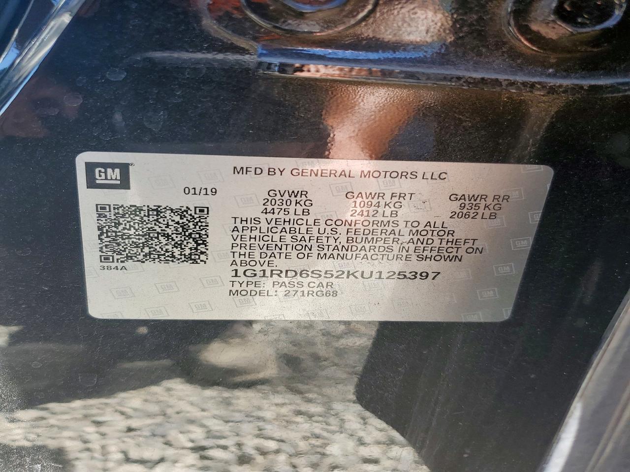 2019 CHEVROLET VOLT