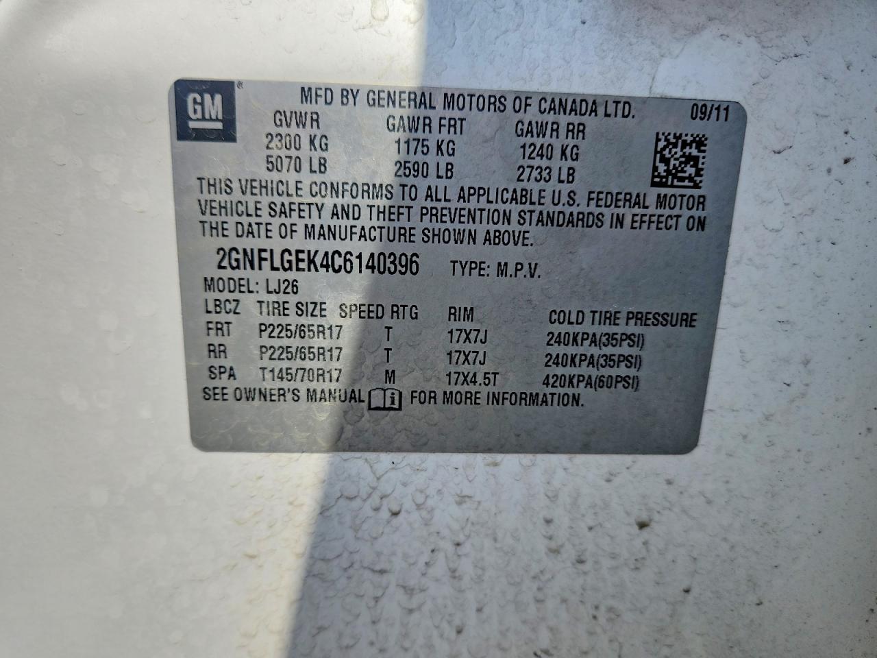 2012 CHEVROLET EQUINOX