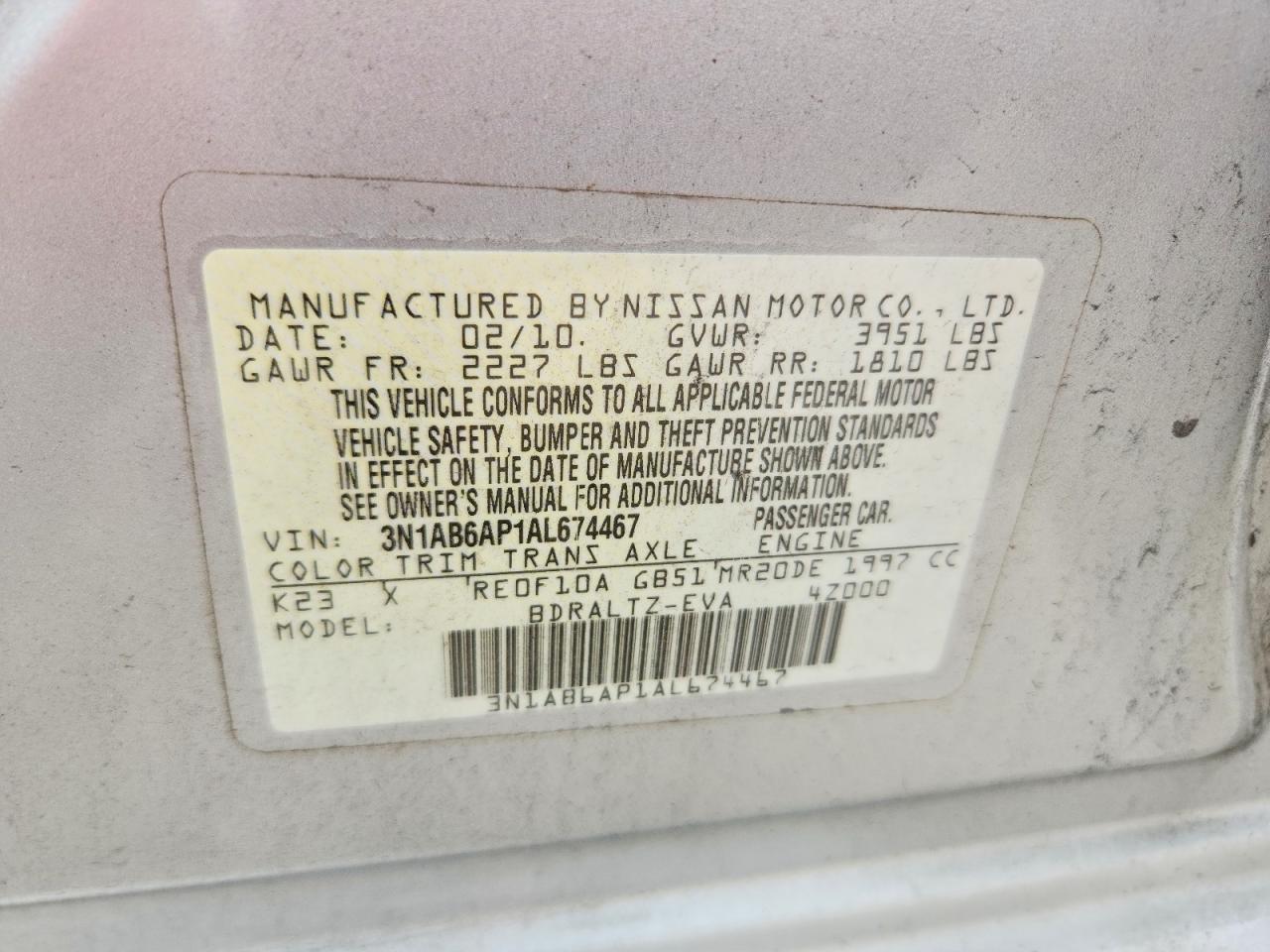 2010 NISSAN SENTRA