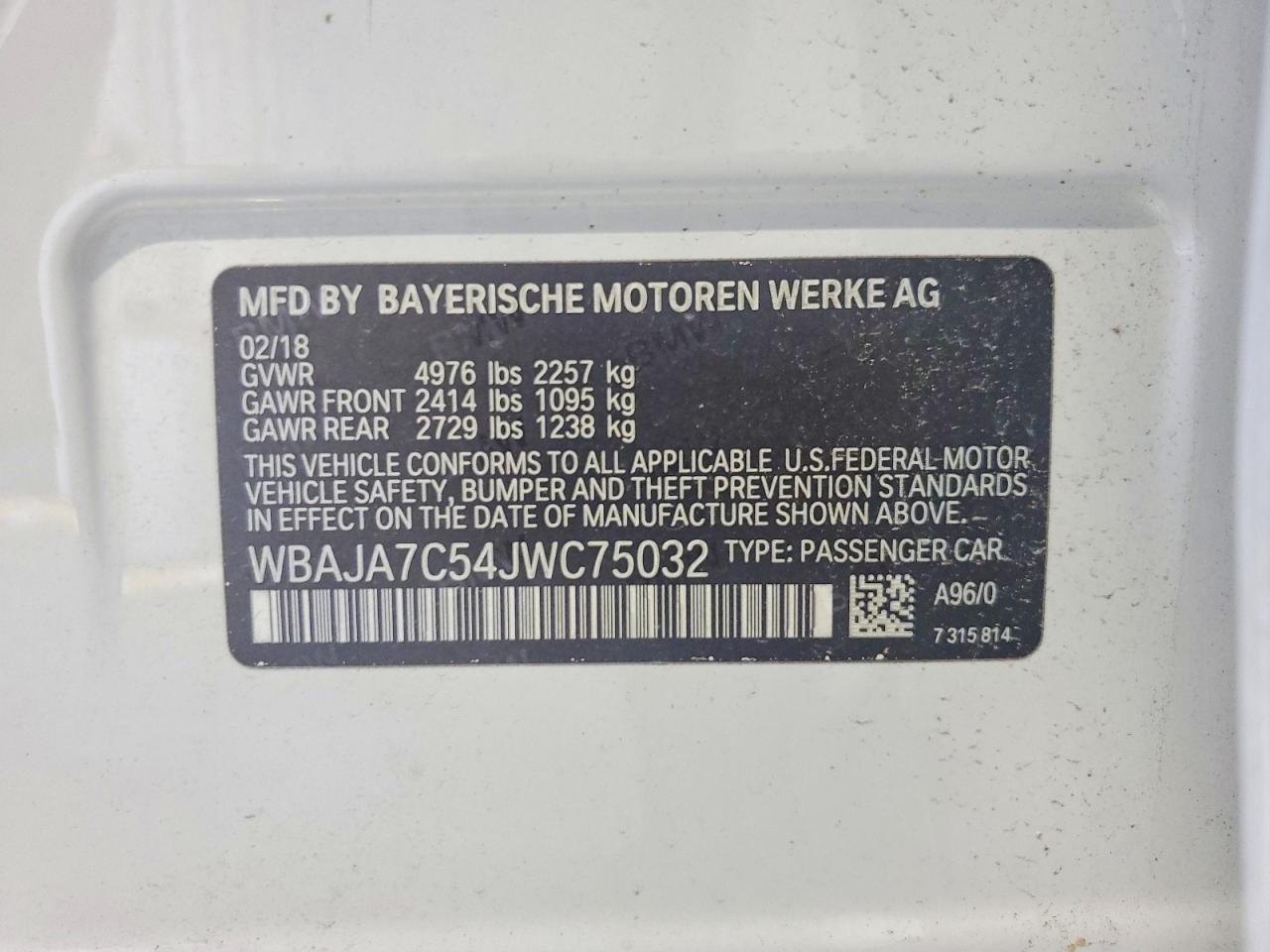 2018 BMW 5 SERIES