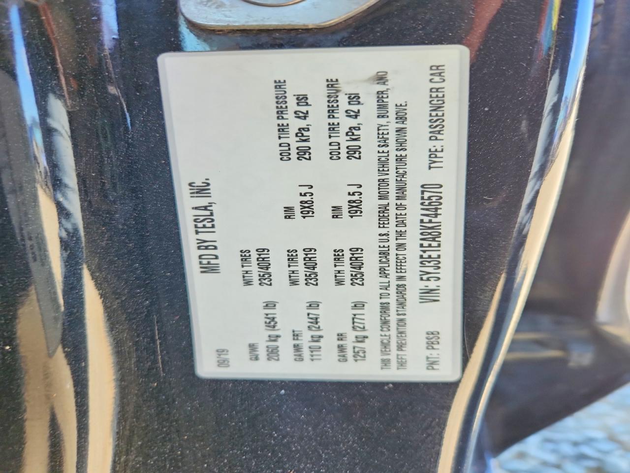 2019 TESLA MODEL 3