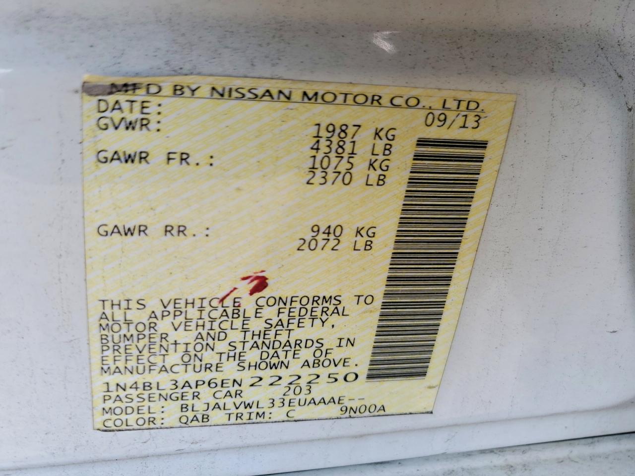 2014 NISSAN ALTIMA