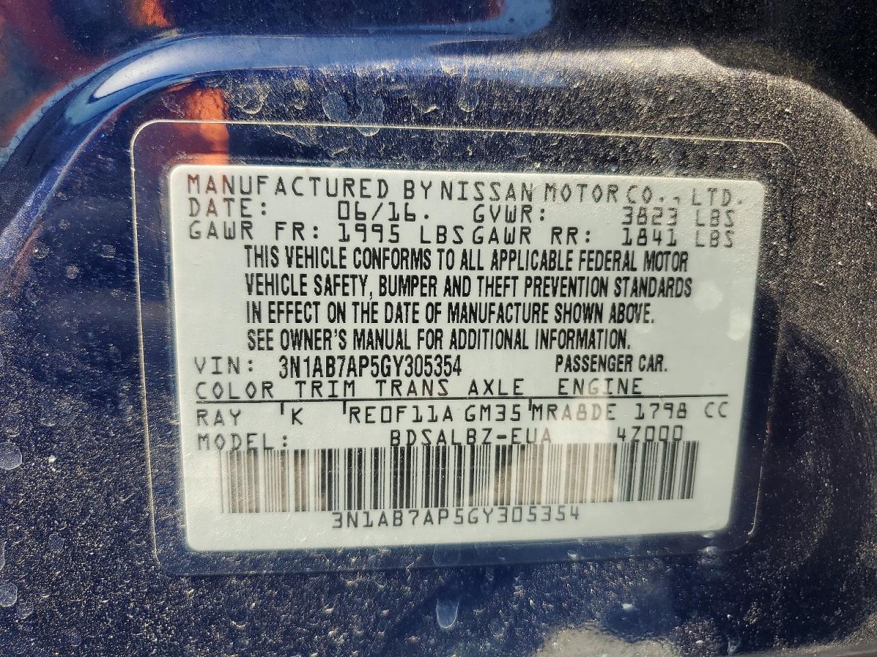 2016 NISSAN SENTRA