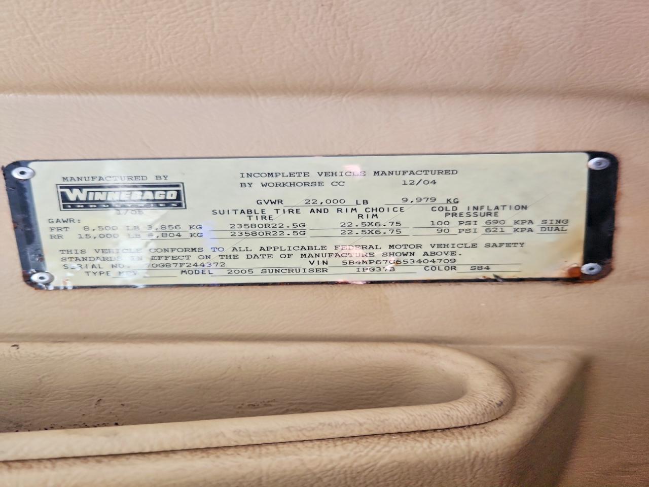 2005 WINNEBAGO ALL OTHER