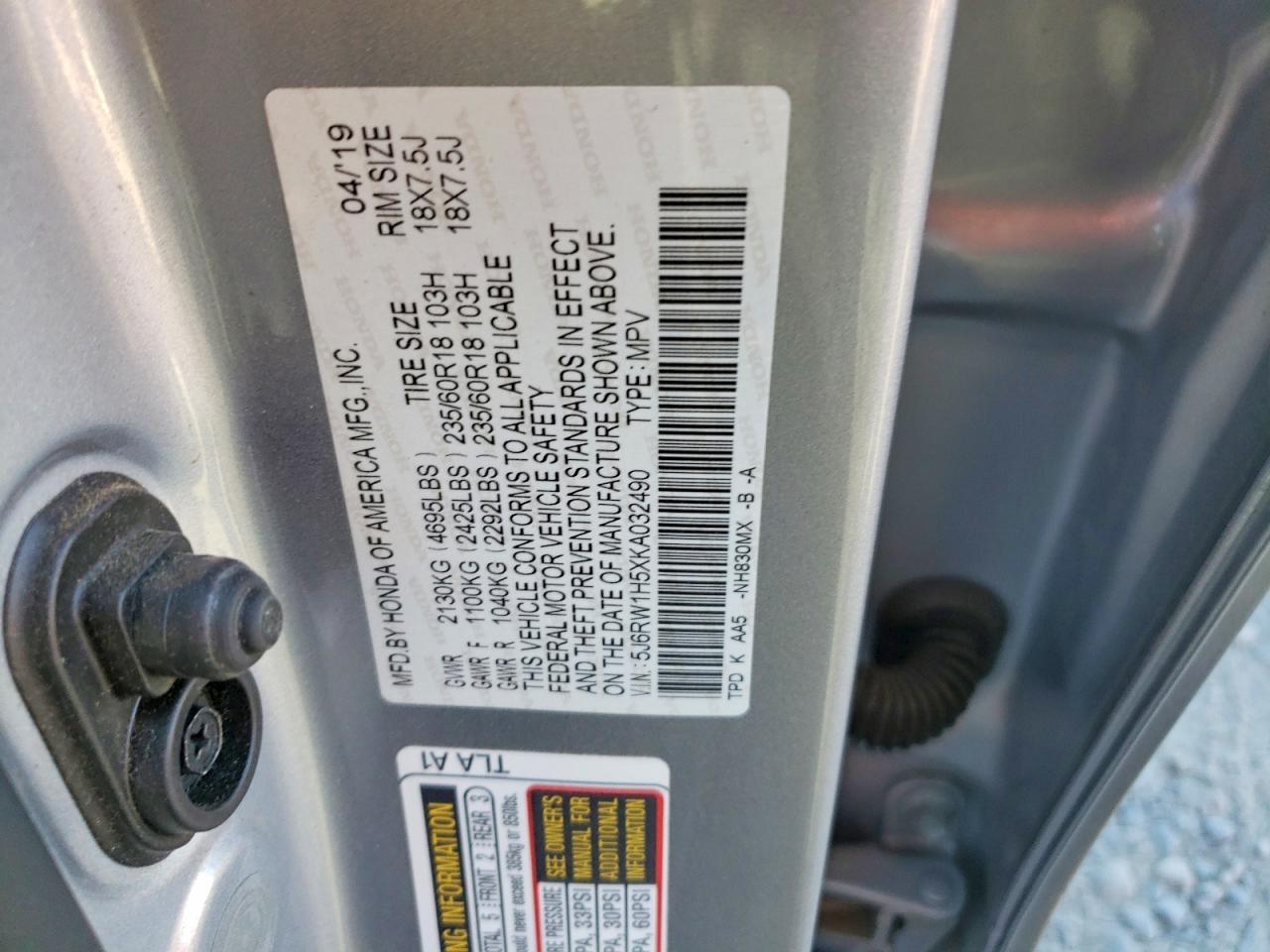 2019 HONDA CRV