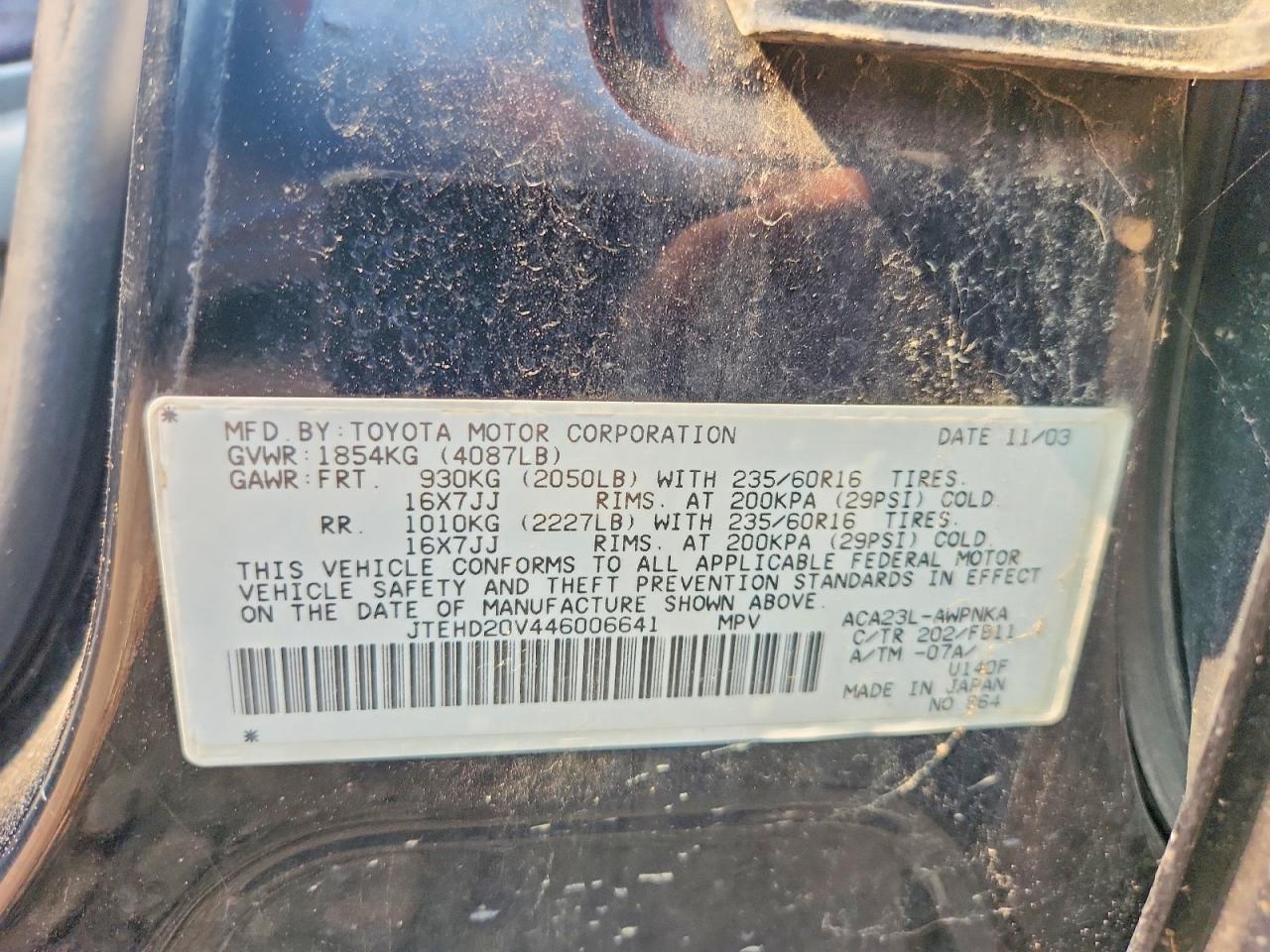 2004 TOYOTA RAV4