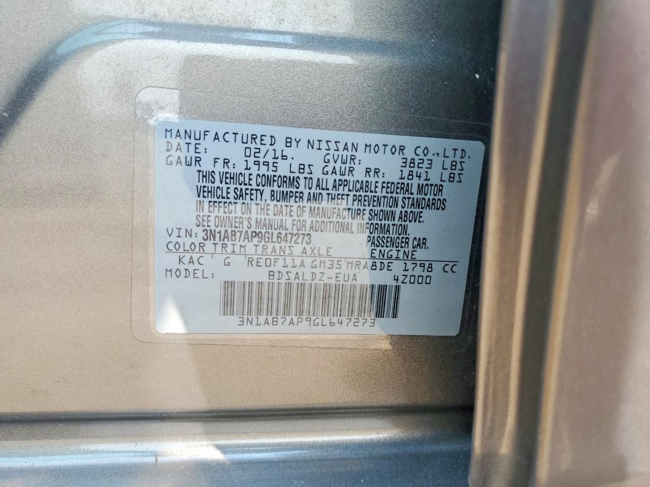 2016 NISSAN SENTRA