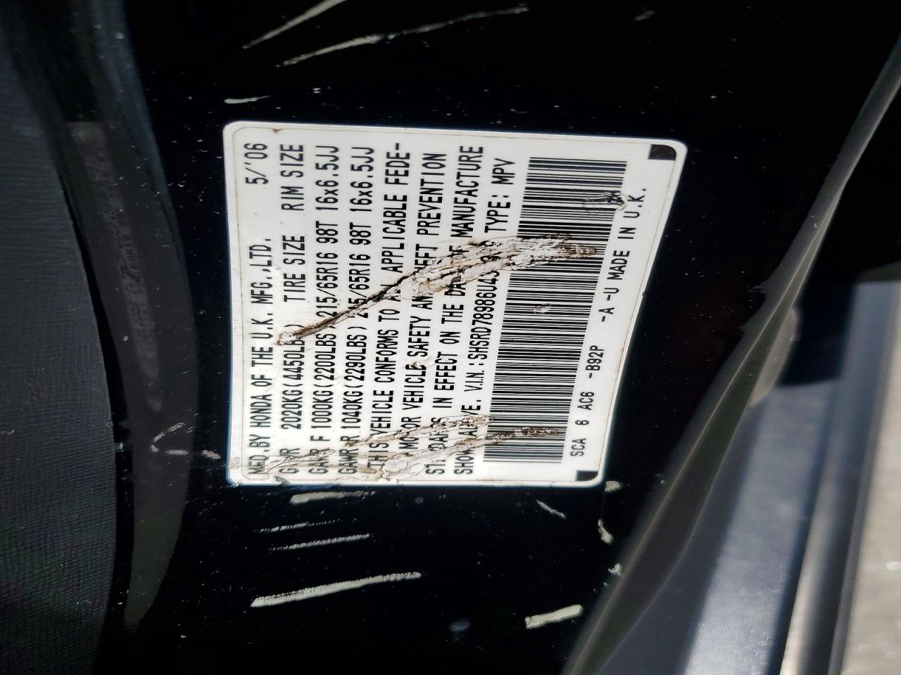 2006 HONDA CRV