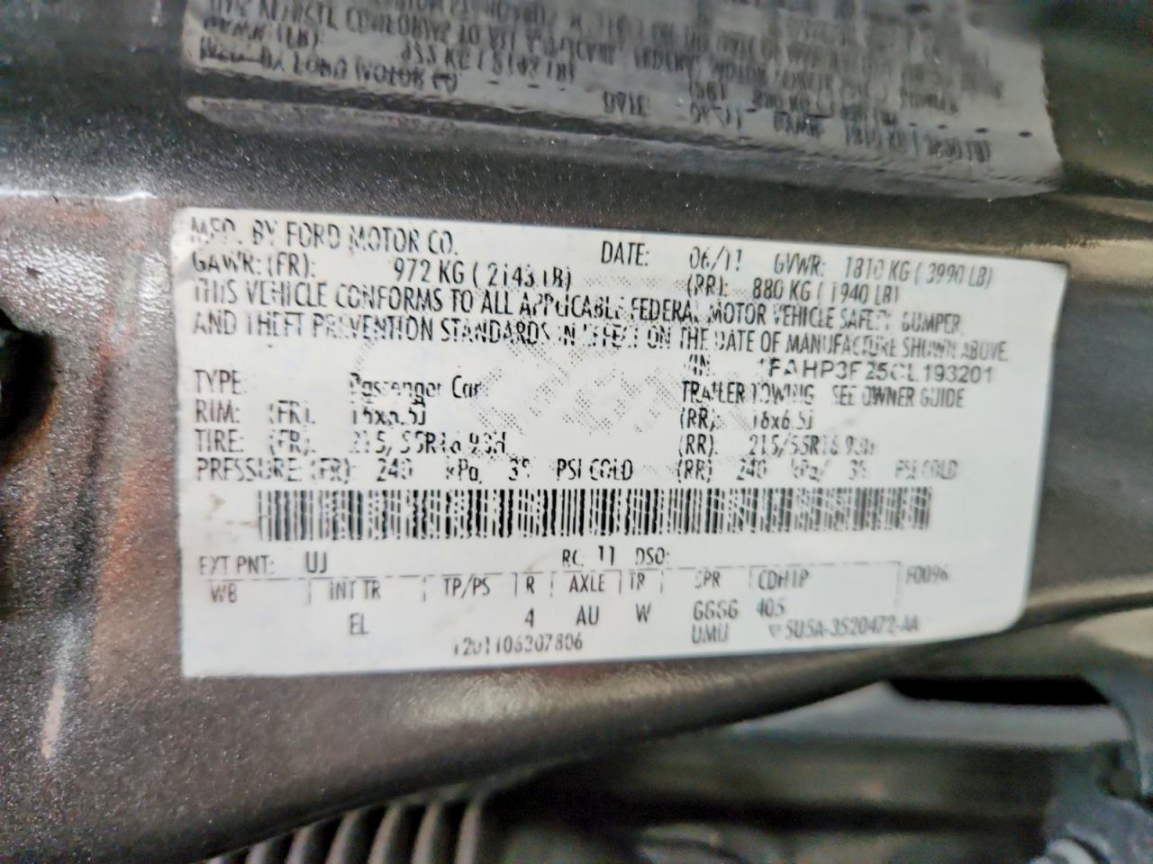 2012 FORD FOCUS