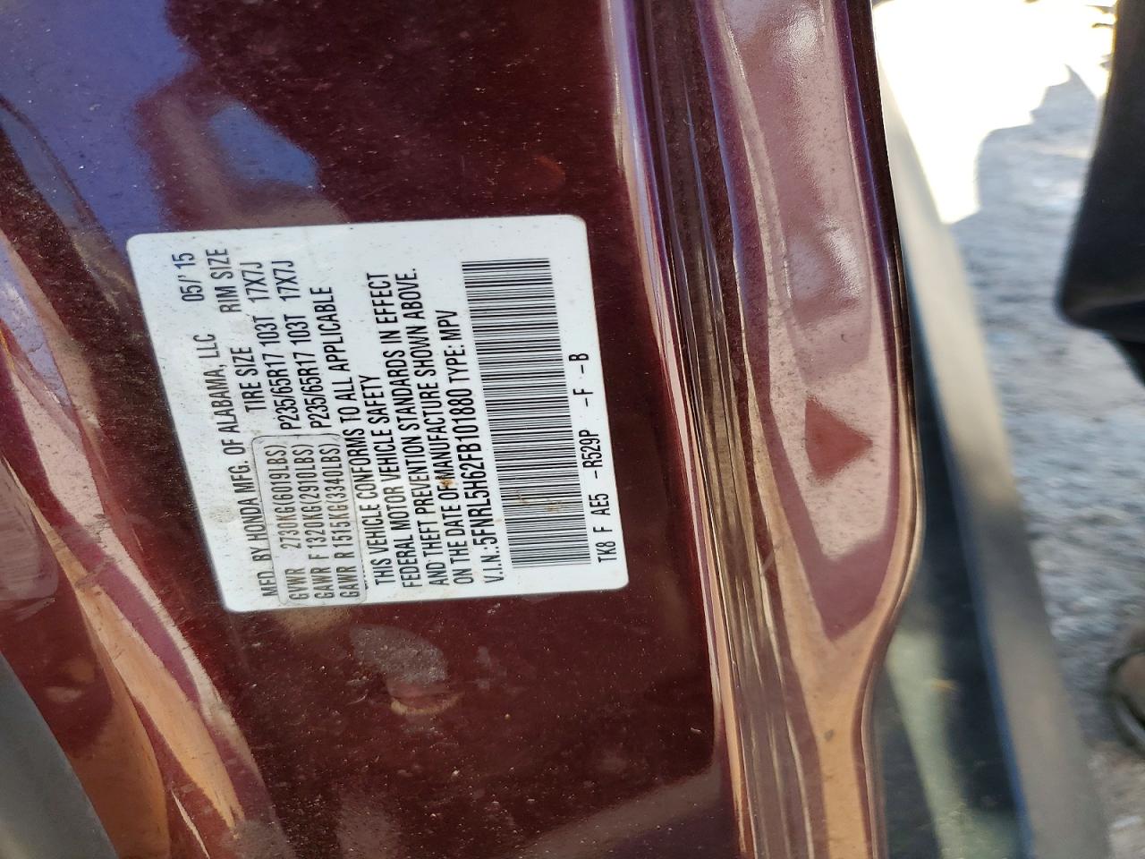 2015 HONDA ODYSSEY