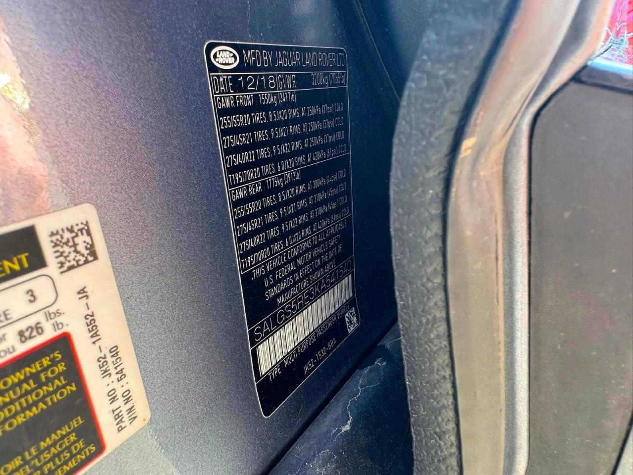 2019 LAND ROVER RANGEROVER