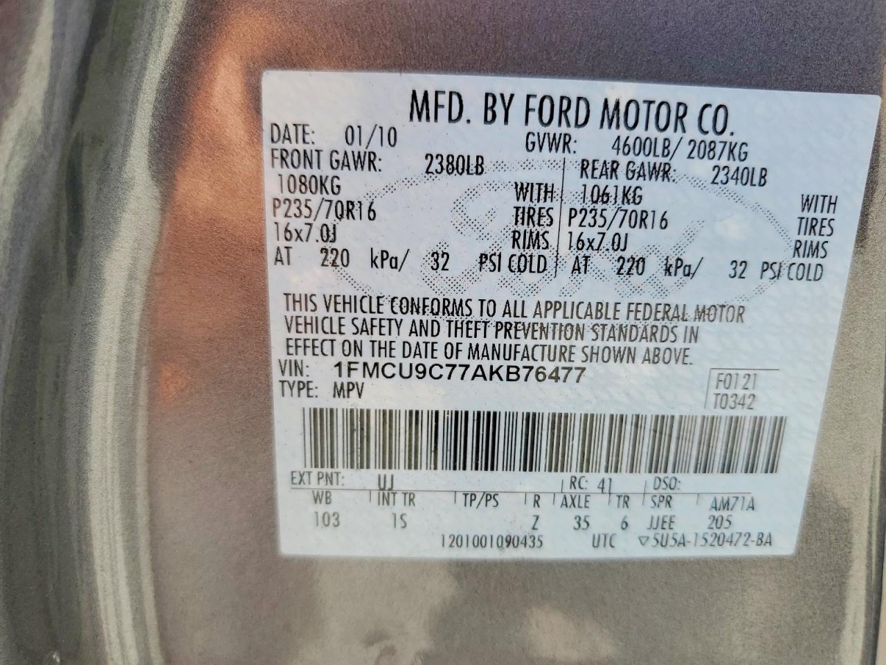 2010 FORD ESCAPE