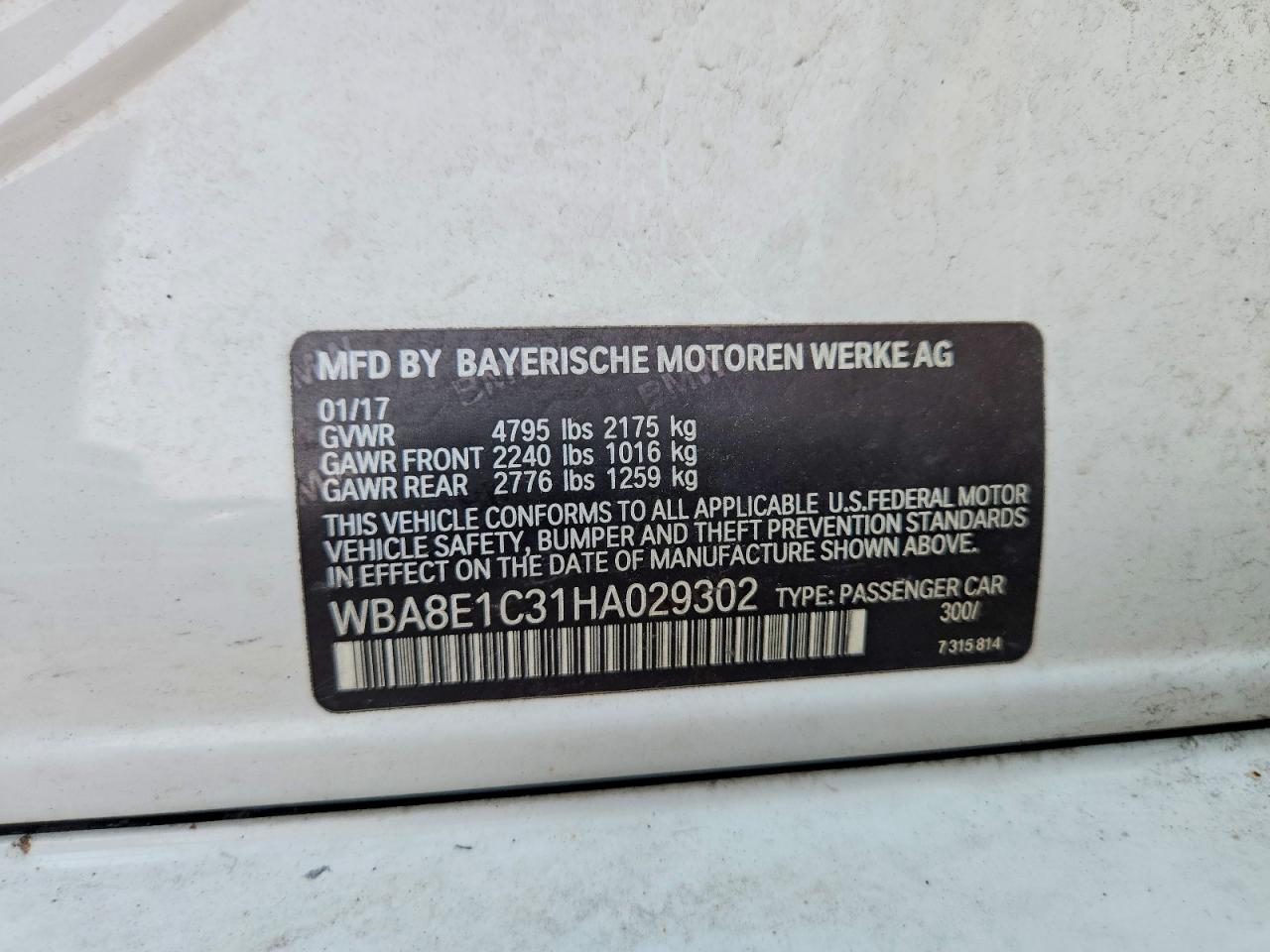 2017 BMW 3 SERIES