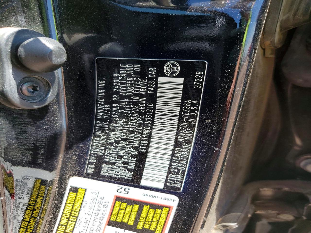2018 TOYOTA CAMRY