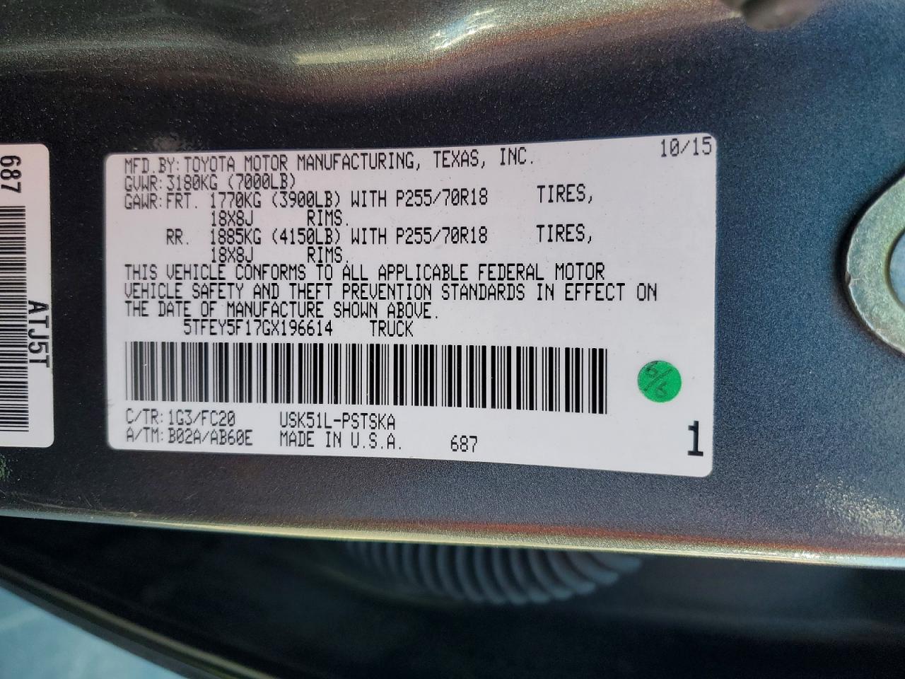 2016 TOYOTA TUNDRA