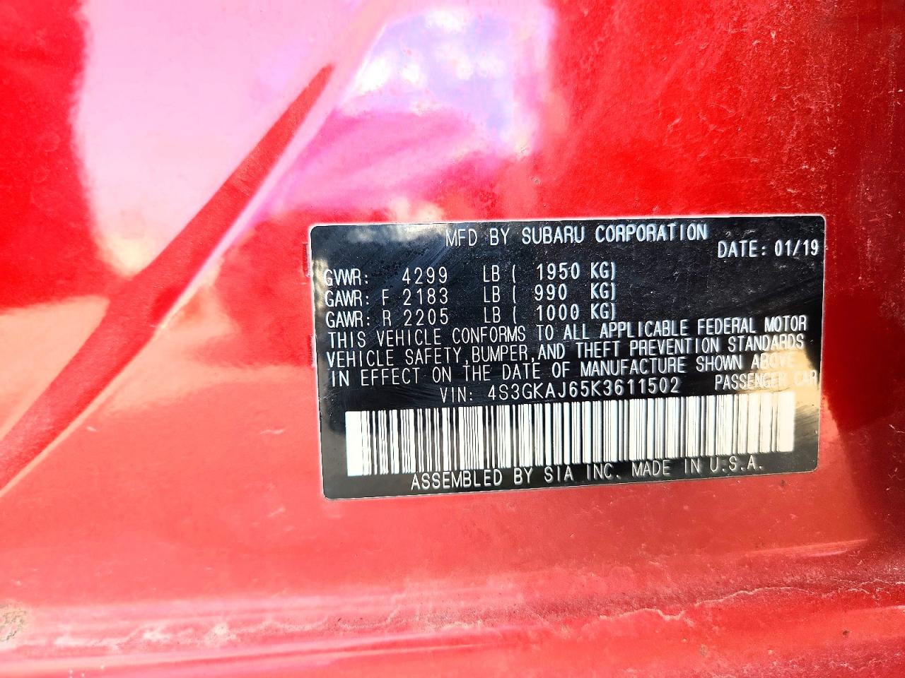 2019 SUBARU IMPREZA