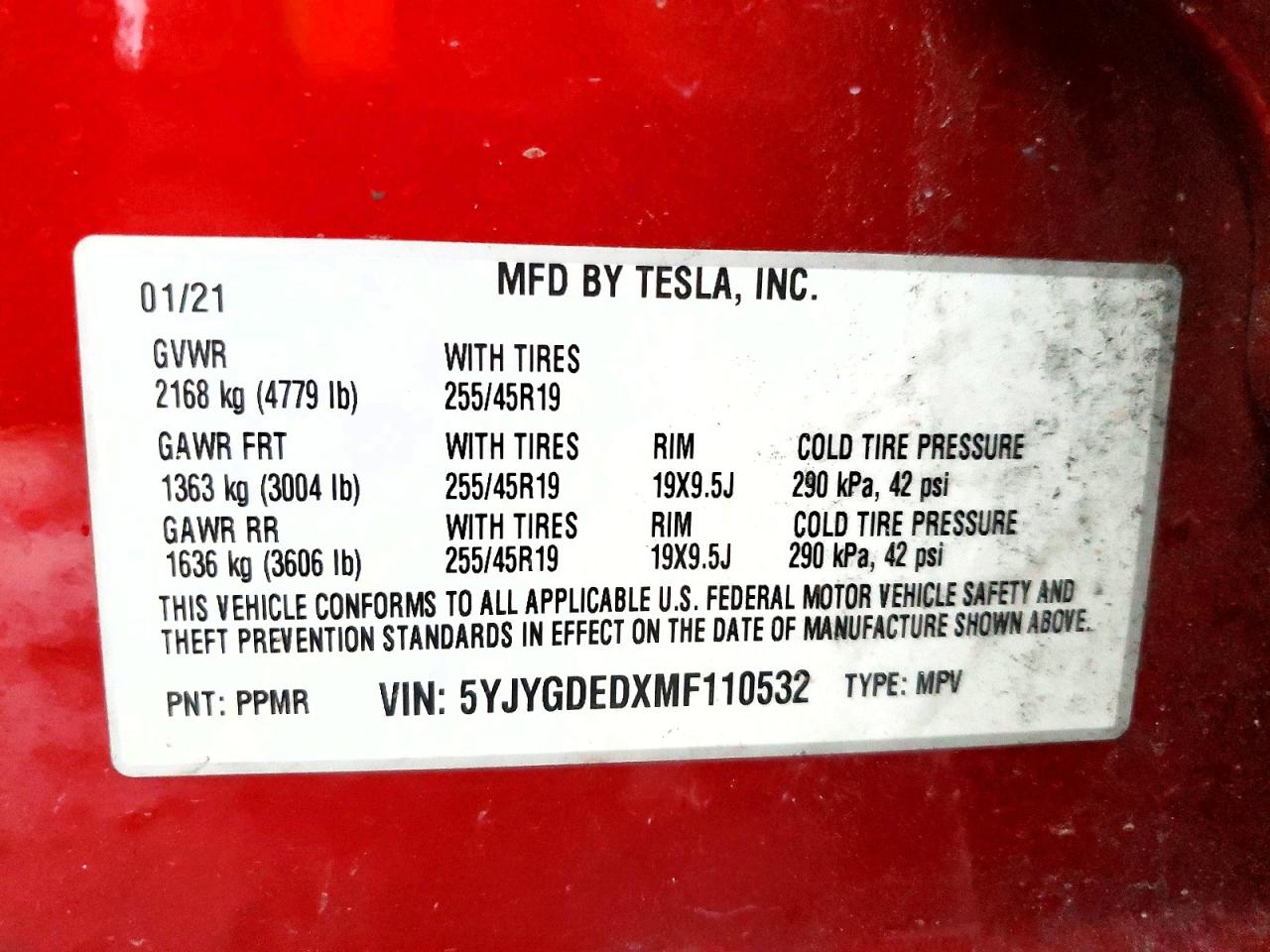 2021 TESLA MODEL Y