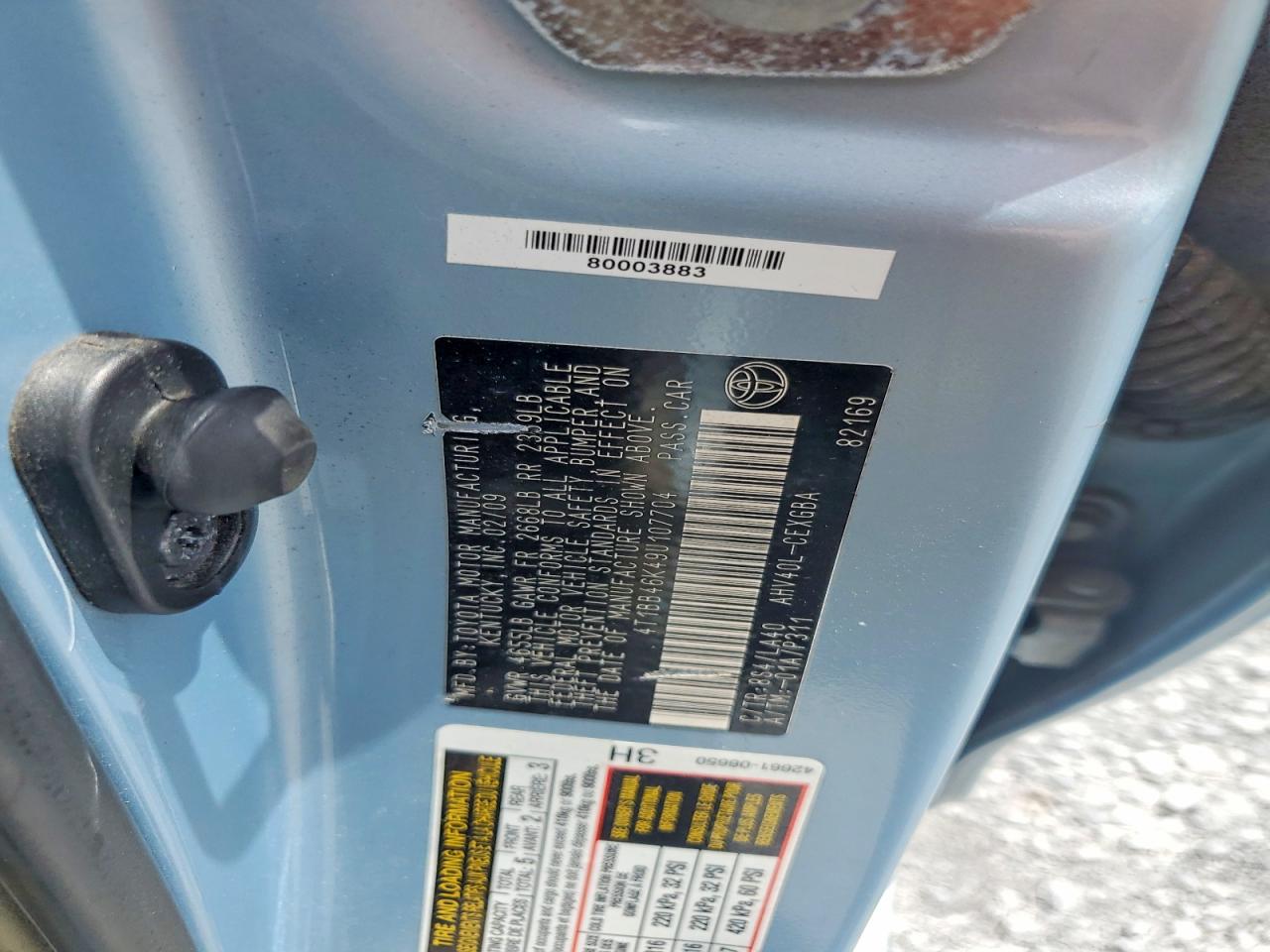 2009 TOYOTA CAMRY