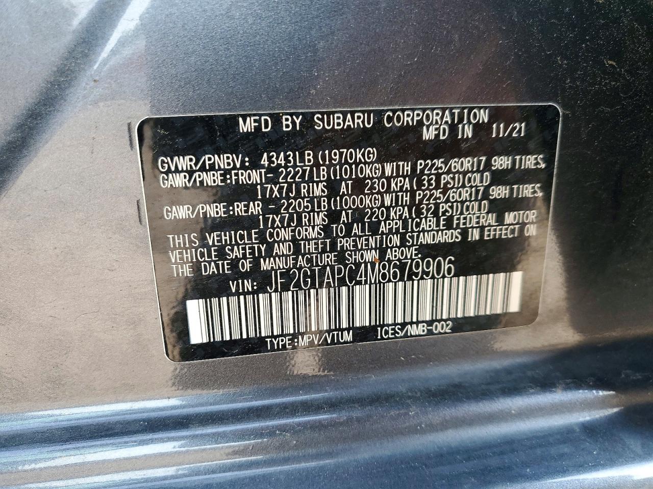 2021 SUBARU CROSSTREK
