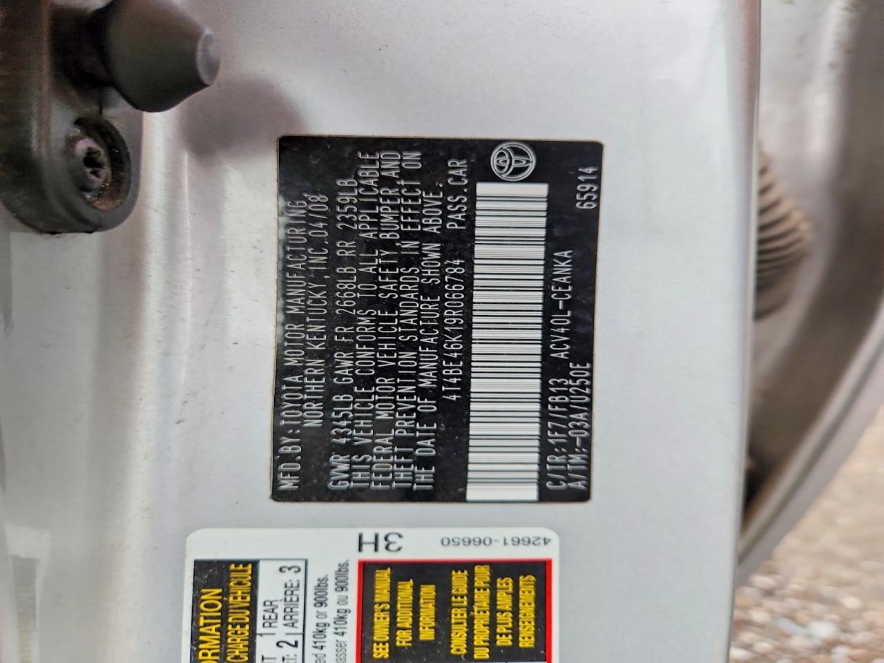 2009 TOYOTA CAMRY