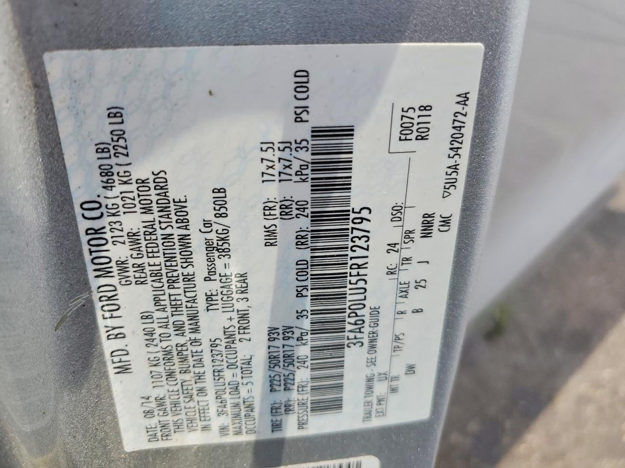 2015 FORD FUSION