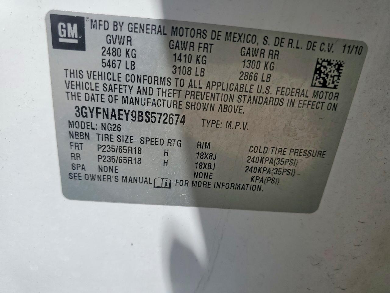 2011 CADILLAC SRX