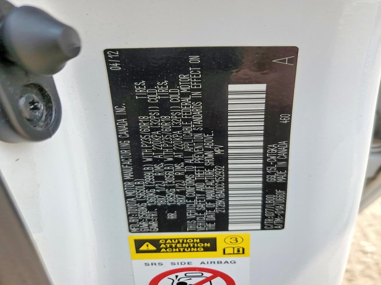 2012 LEXUS RX350