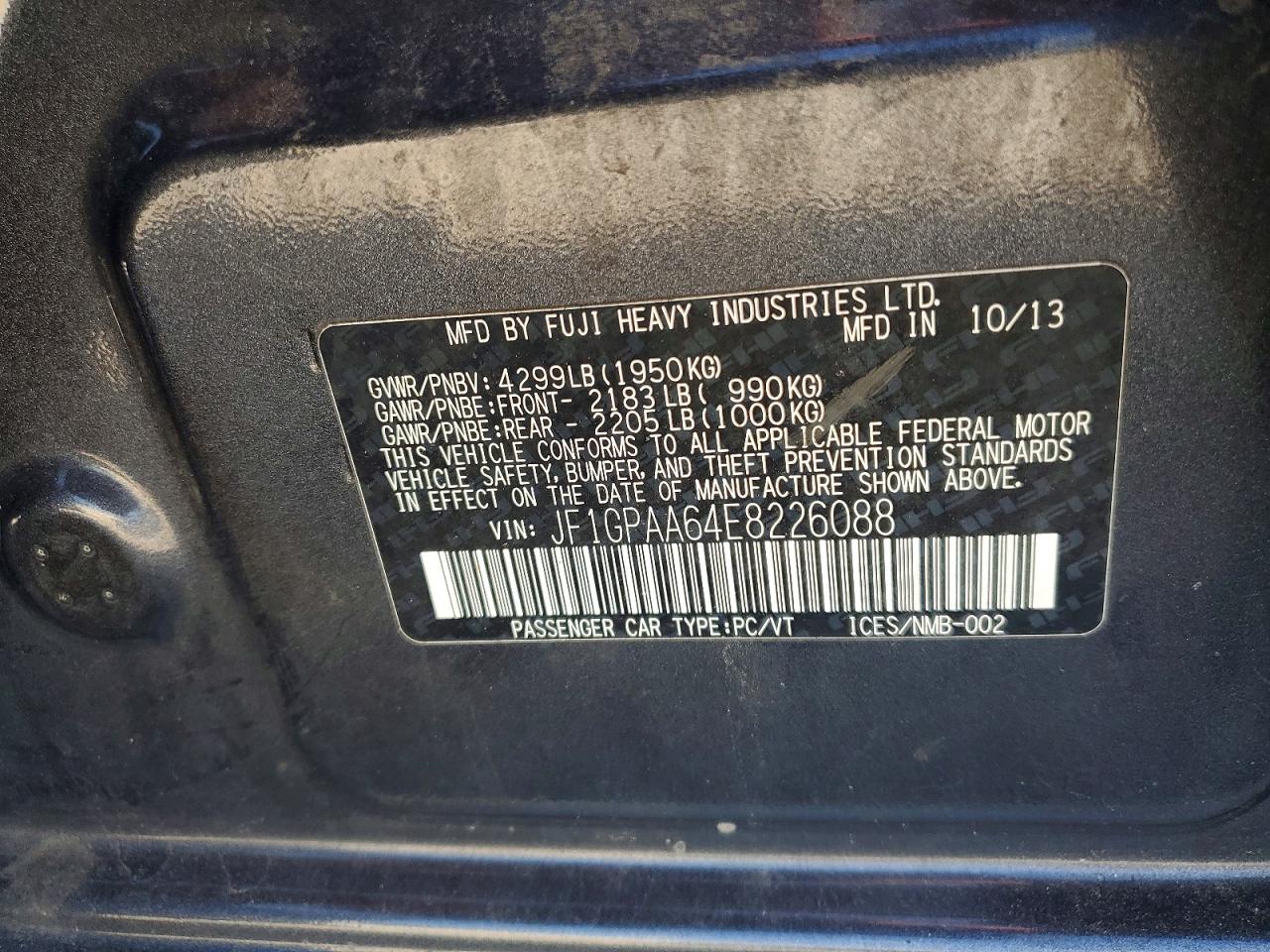 2014 SUBARU IMPREZA