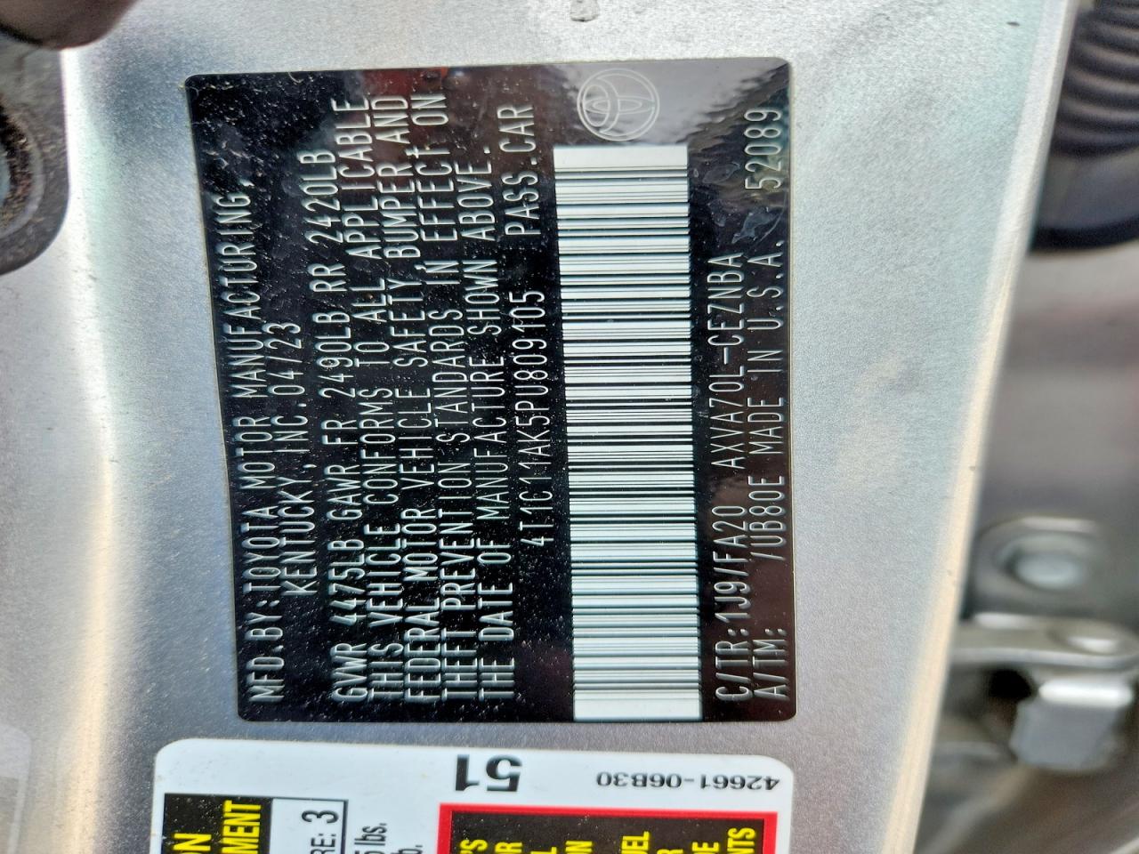 2023 TOYOTA CAMRY