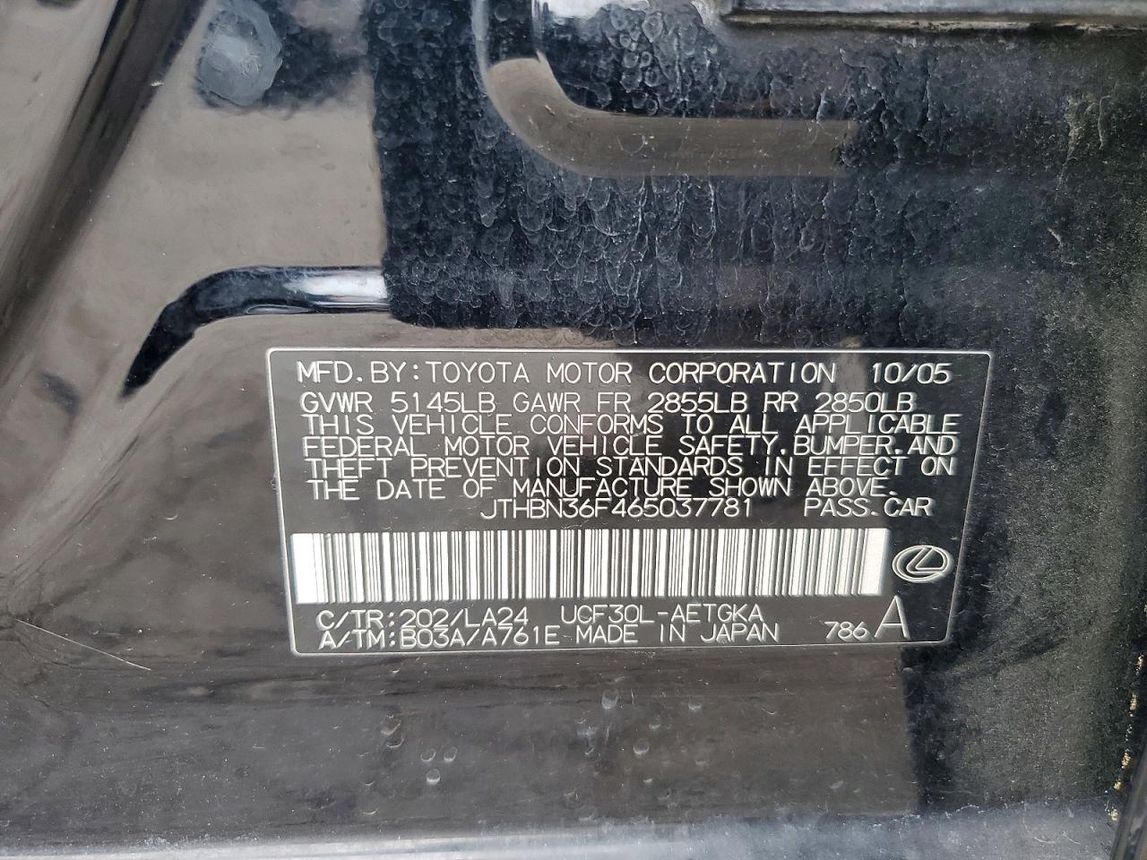 2006 LEXUS LS430