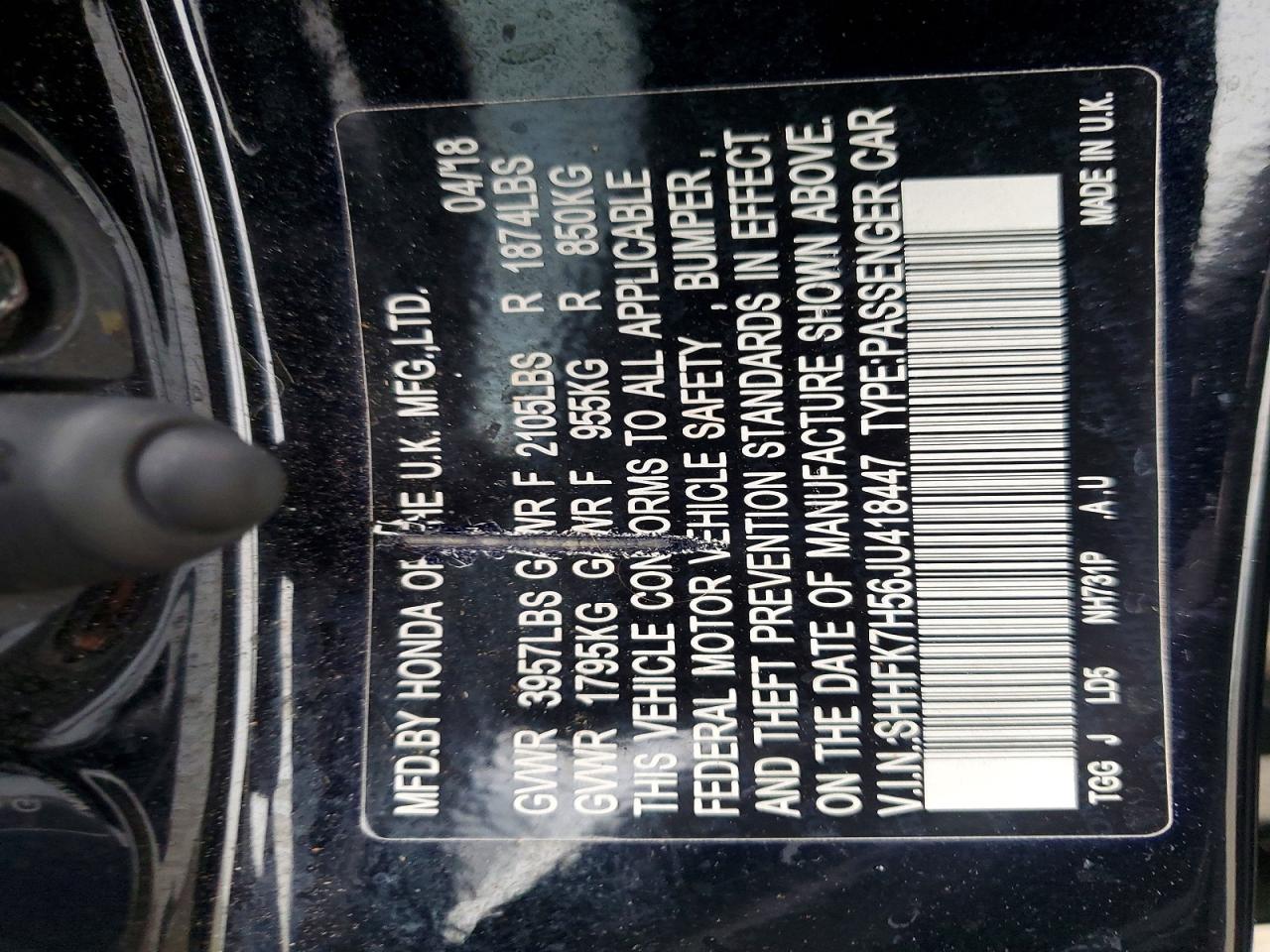 2018 HONDA CIVIC