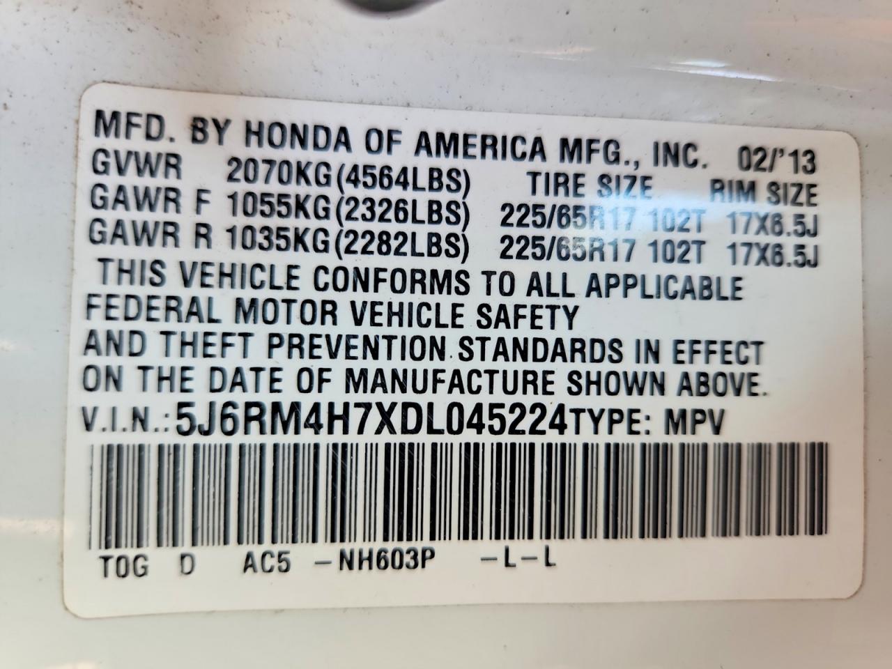 2013 HONDA CRV